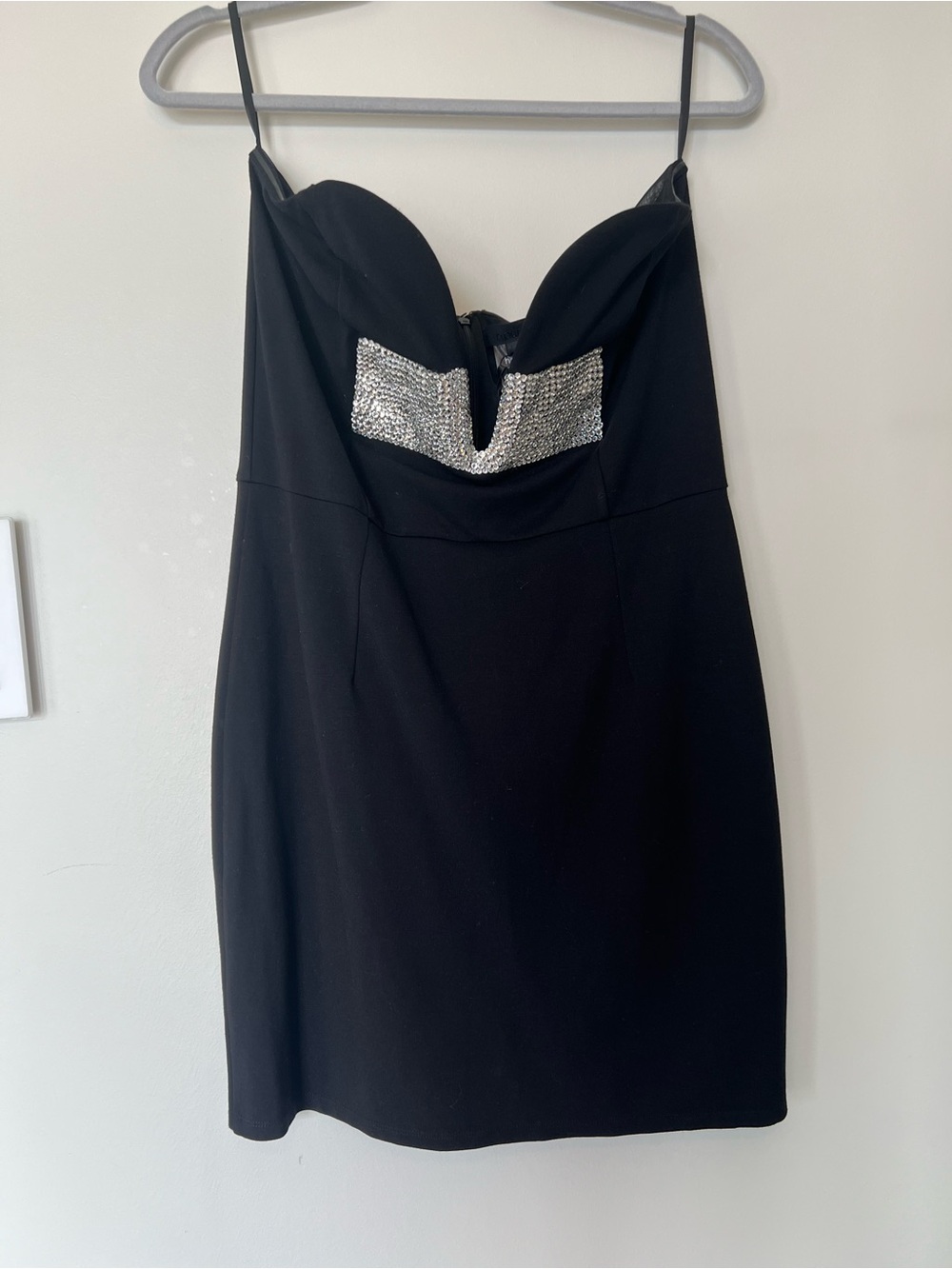 Black Mini Dress with Silver Sequin Bust